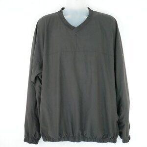 Footjoy Jacket Mens XL Black Windbreaker V Neck Pockets  Long Sleeve Golf